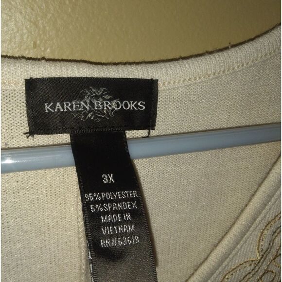 🤠Karen Brooks V Neck Sweater Size 3X - Picture 4 of 7